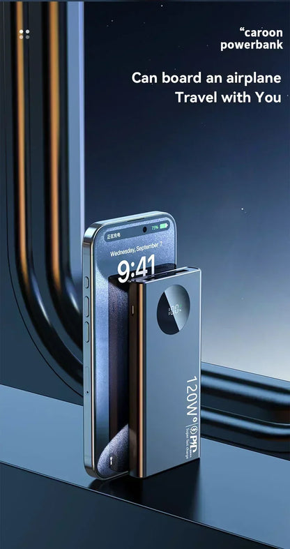 50000mAh Power Bank 120W High Capacity Fast Charging Powerbank Portable Capacity External Battery Charger For All Phones New