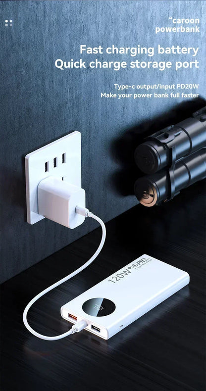 50000mAh Power Bank 120W High Capacity Fast Charging Powerbank Portable Capacity External Battery Charger For All Phones New